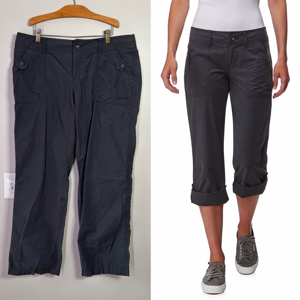 Marmot Dark Gray Ginny Convertible Roll Tab Hiking Pants Performance Athleisure